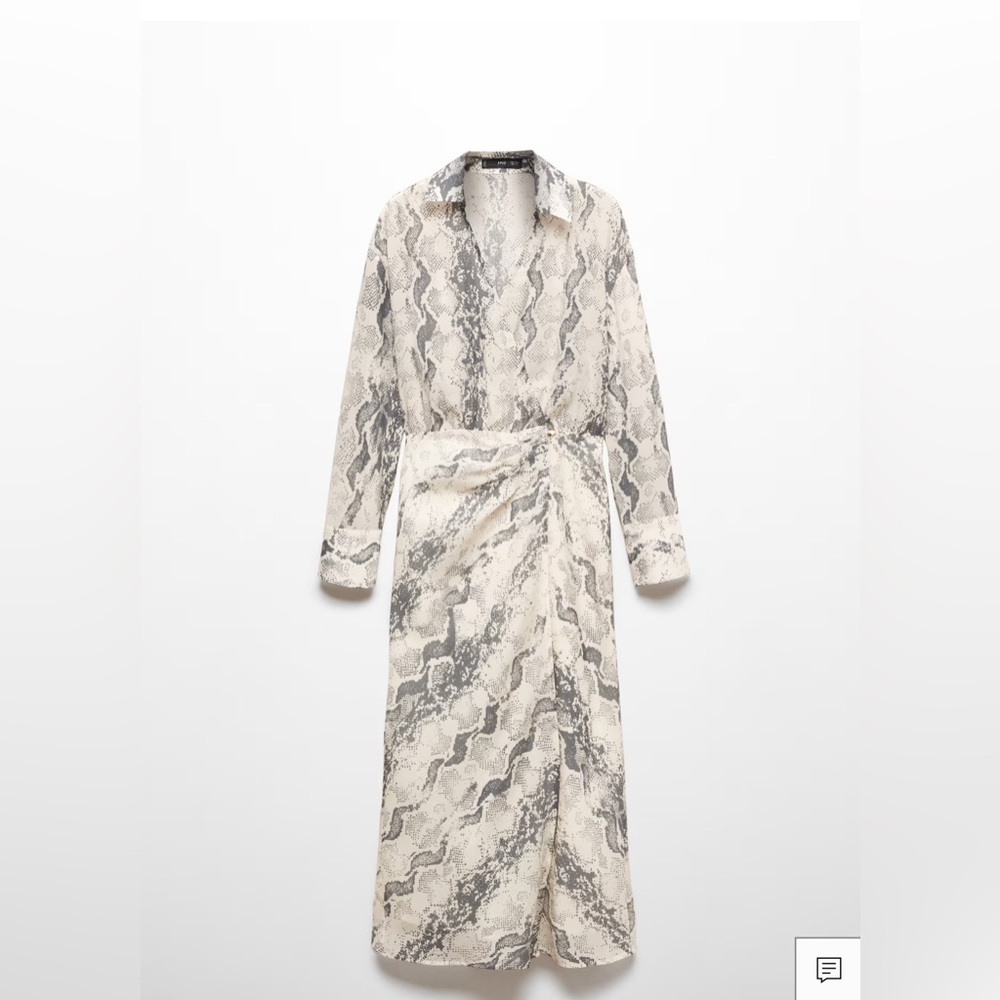 MANGO SNAKE PRINT LYOCELL DRESS